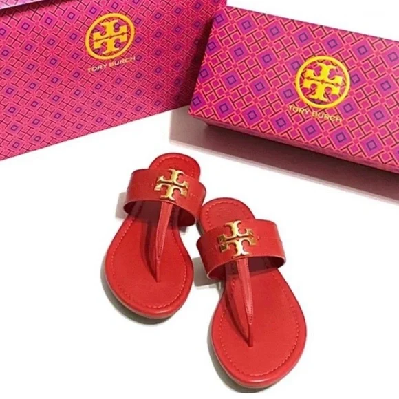 🆕 Tory Burch Leather Thong Sandals - Picture 1 of 12